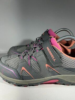 Merrell Trail Chaser Hiking Trail Shoes Girls Size 6 6M Gray Camping Sneakers